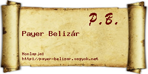 Payer Belizár névjegykártya